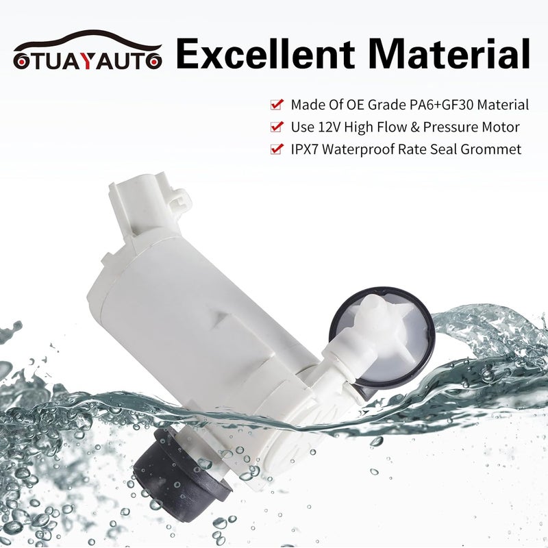 OTUAYAUTO Windshield Washer Pump Replacement for 2007-2011 Honda CRV - Factory OE Style with Grommet 76806-SMA-J01 - Image 5