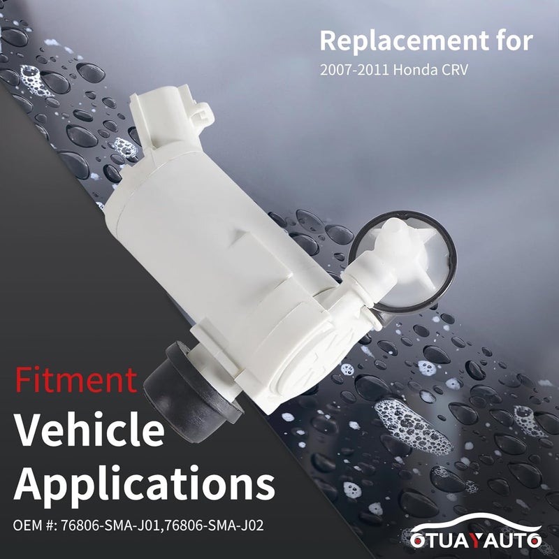 OTUAYAUTO Windshield Washer Pump Replacement for 2007-2011 Honda CRV - Factory OE Style with Grommet 76806-SMA-J01 - Image 3