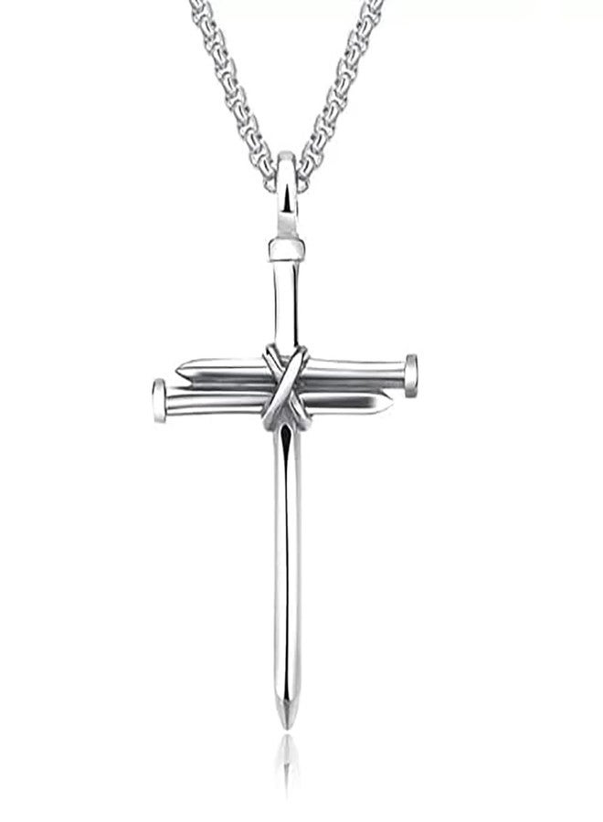 NEXT CREATION Punk Style Cross Pendant Necklace for Men - Image 1