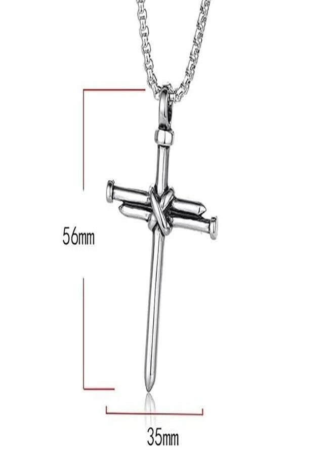 NEXT CREATION Punk Style Cross Pendant Necklace for Men - Image 4