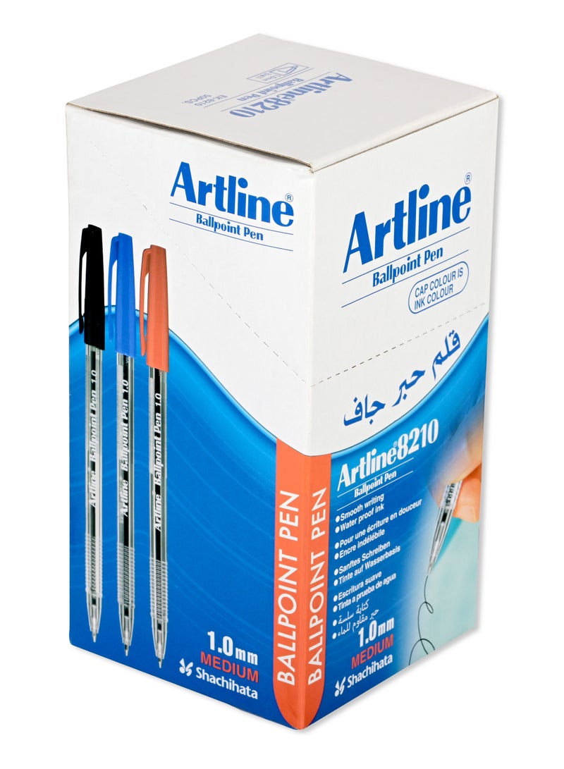 Artline Artline 50 Pieces 8210 Ballpoint Pen, 1.0mm Medium, Color:Red - ARBPAM8210RE - Image 5