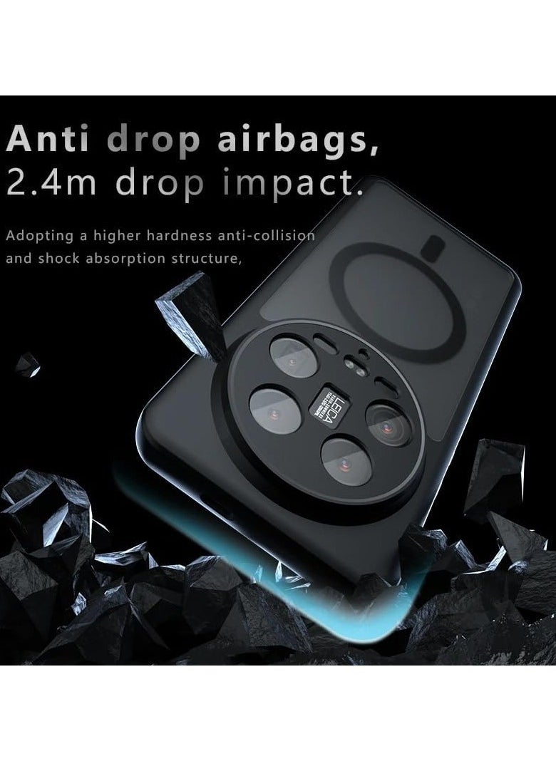 General Magnetic Case Compatible with Xiaomi 14 Ultra, Frosted Armor Back Cover Airbag Shockproof Bumper Cover for Xiaomi 14 Ultra  - Image 2