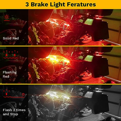 DITRIO 12pcs Underglow RGB LED Strip Light Kit DC 12V with 2 Red Blinking Brake Light Styles for Motorcycles Trikes Golf Carts ATVs UTVs – M12r - Image 2