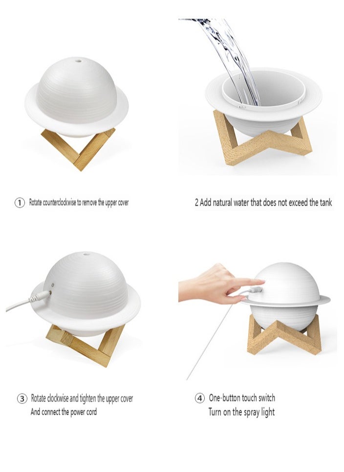 Pretocter - Moon Humidifier Night Light, Silent Humidifier, Aromatherapy Diffuser, USB Charging - Image 1