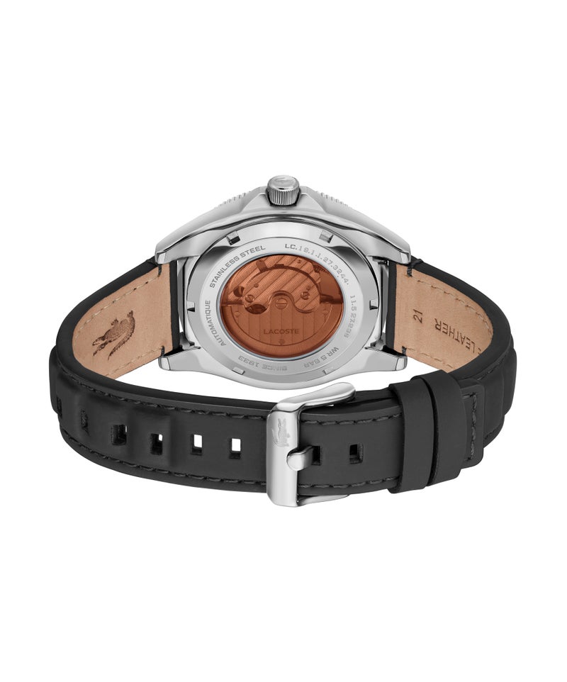 LACOSTE Round Automatic Men'S Stainless Steel And Black Aluminum Case  Watch - Image 3