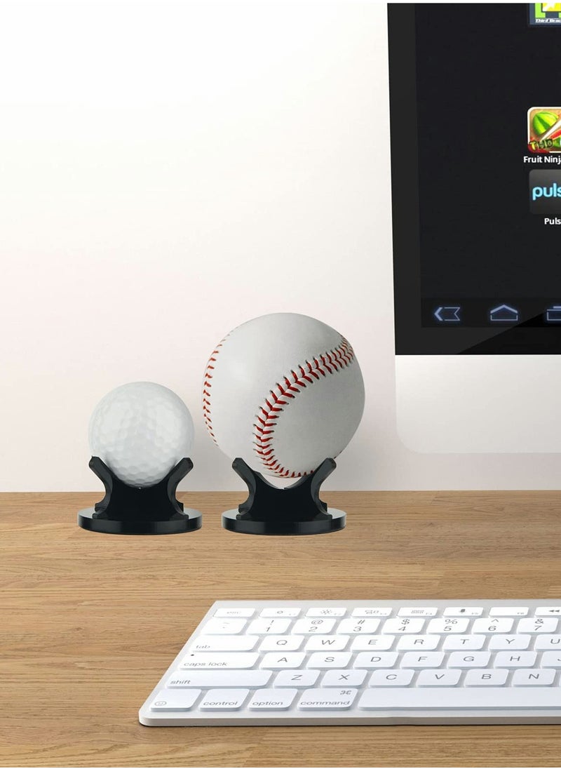 Excefore - Acrylic Small Ball Stand Holder, Sport Ball Display Rack, Baseball, Display Stand Ball Display Holder with 2 Pieces Non-Slip Rubber Pads - Image 1