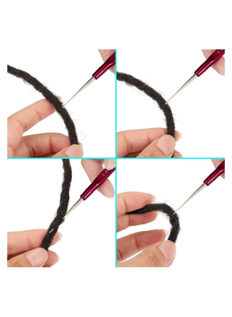 Crochet Hook Tool, Hair Crochet Needle Including 6pcs Dreadlock Crochets with Different Hook Needles and 2pcs Hair Locking Tools for Braid DIY Weaving Crafts (0.5 - 1.0mm) - Image 5