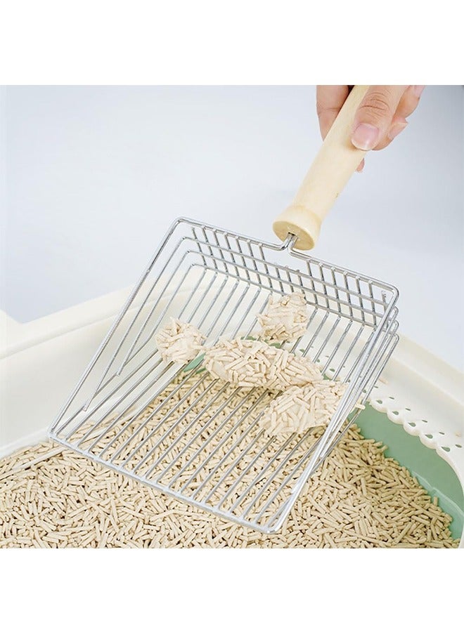 Cat Litter Scoop Metal Cat Litter Scooper Stainless Steel Cat Litter Shovel Pet Litter Cleaner Tool Cat Supplies (Silver) - Image 1