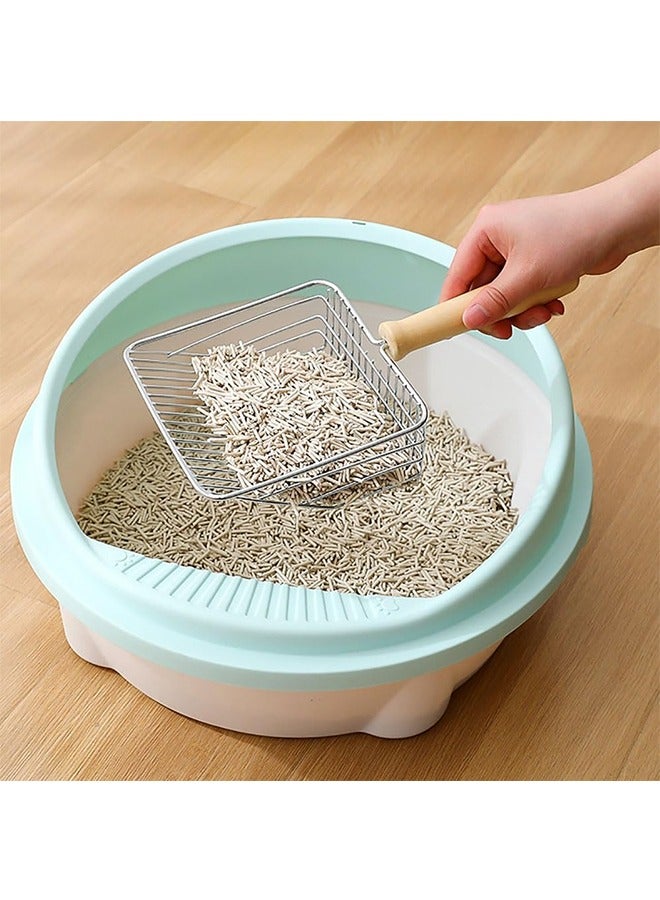 Cat Litter Scoop Metal Cat Litter Scooper Stainless Steel Cat Litter Shovel Pet Litter Cleaner Tool Cat Supplies (Silver) - Image 2