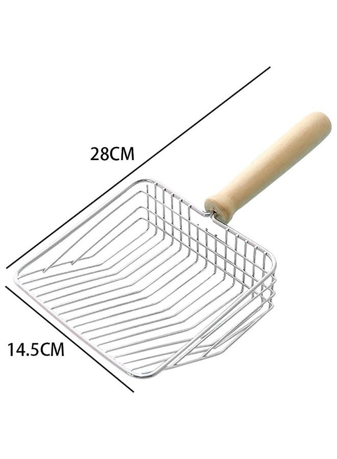 Cat Litter Scoop Metal Cat Litter Scooper Stainless Steel Cat Litter Shovel Pet Litter Cleaner Tool Cat Supplies (Silver) - Image 3