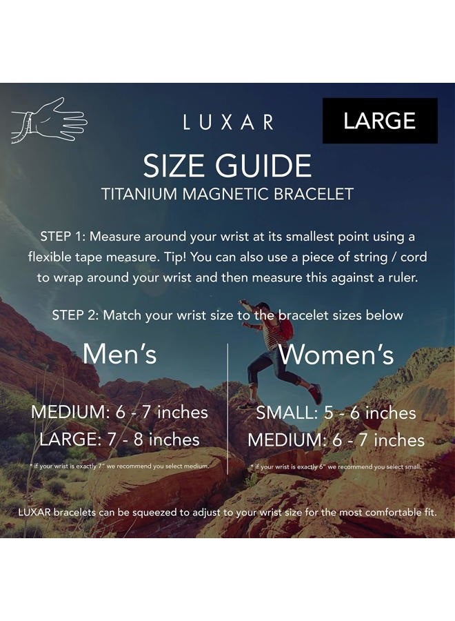 LUXAR Men's Titanium Magnetic Bracelet | Sophisticated Solid Titanium Bangle with Powerful Rare-Earth Neodymium Magnets (Large Gunmetal Grey [Men's]), Large, Titanium - Image 5