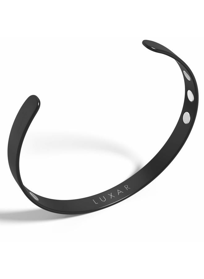 LUXAR Men's Titanium Magnetic Bracelet | Sophisticated Solid Titanium Bangle with Powerful Rare-Earth Neodymium Magnets (Large Gunmetal Grey [Men's]), Large, Titanium - Image 1