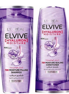 L'OREAL PARIS Loreal Elvive Hyaluron Moisture Shampoo 400 Ml And Conditioner 360 Ml Dual Pack  - Image 1