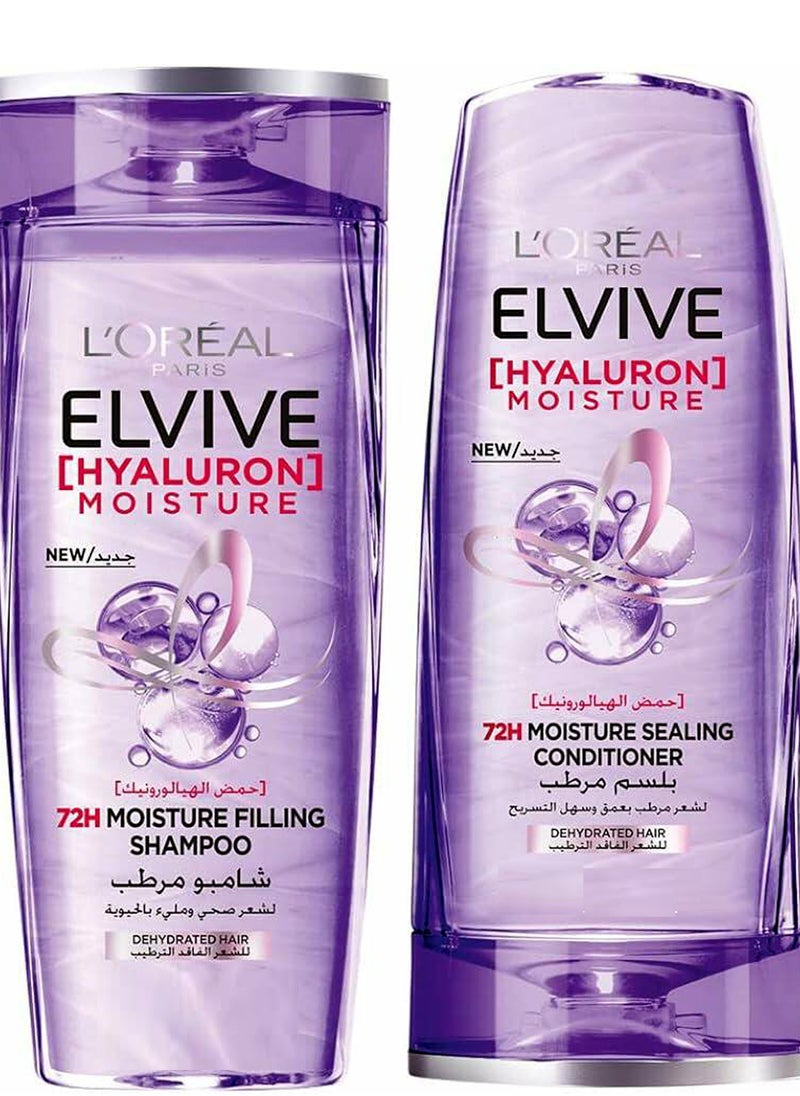 L'OREAL PARIS - Loreal Elvive Hyaluron Moisture Shampoo 400 Ml And Conditioner 360 Ml Dual Pack - Image 1