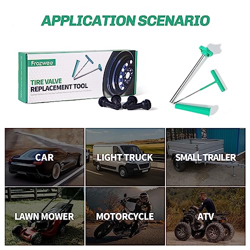 Prozwee Tire Valve Stem Core Quickly Replacement Tool Kit,with Stem Removal Tool Set,Perfect Tool for Replacing Leaky Valves in Cars,Trucks,Motorcycles, etc.with 4PCS TR413 Valve Stems - Image 5