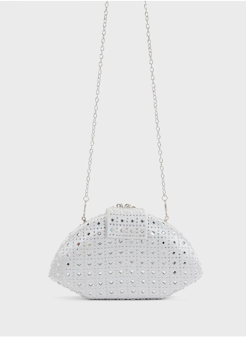 Khizana Embellished Diamante Clutch Bag