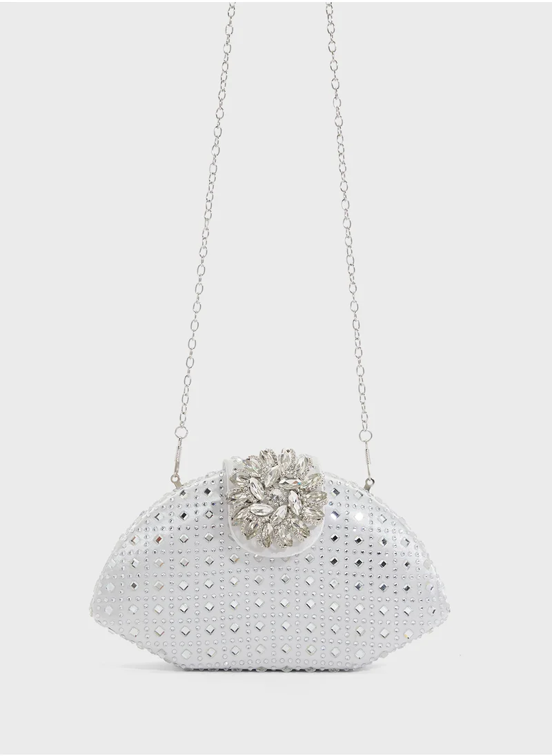 Khizana Embellished Diamante Clutch Bag
