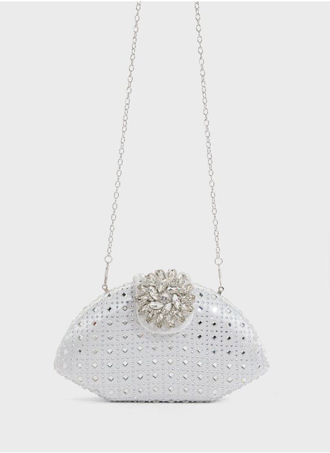 Embellished Diamante Clutch Bag