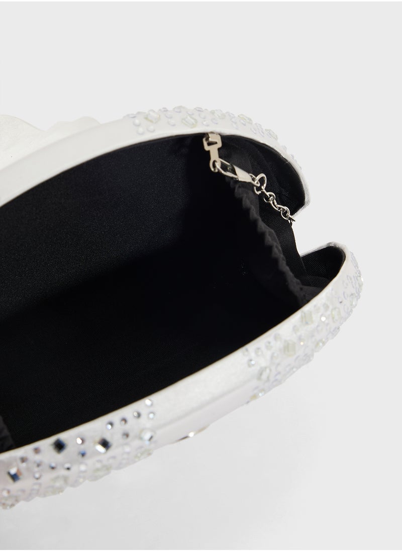 Khizana Embellished Diamante Clutch Bag  - Image 5