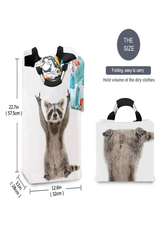 Tarity Funny Rock Raccoon Laundry Hamper 52L Large Laundry Baskets Oxford Collapsible Dirty Clothes Tote Storage Bag with Handles Foldable Washing Basket Bin for Bedroom Bathroom Closet, One size - Image 5