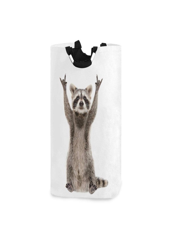 Tarity Funny Rock Raccoon Laundry Hamper 52L Large Laundry Baskets Oxford Collapsible Dirty Clothes Tote Storage Bag with Handles Foldable Washing Basket Bin for Bedroom Bathroom Closet, One size - Image 1