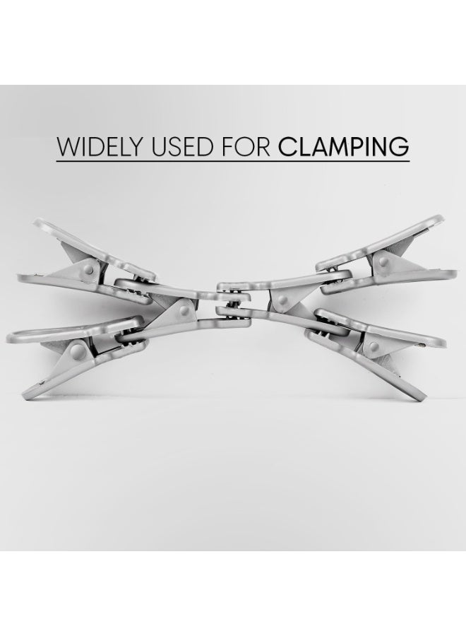 زوريني مشابك ملابس Zureni شديدة التحمل متعددة الأغراض، مشابك غسيل محكمة الإمساك مع نوابض، مجموعة مشابك ملابس تجفيف بالهواء للاستخدام في الشرفة والاستخدام الخارجي - (عبوة من 12 قطعة، لون عشوائي) - Image 4