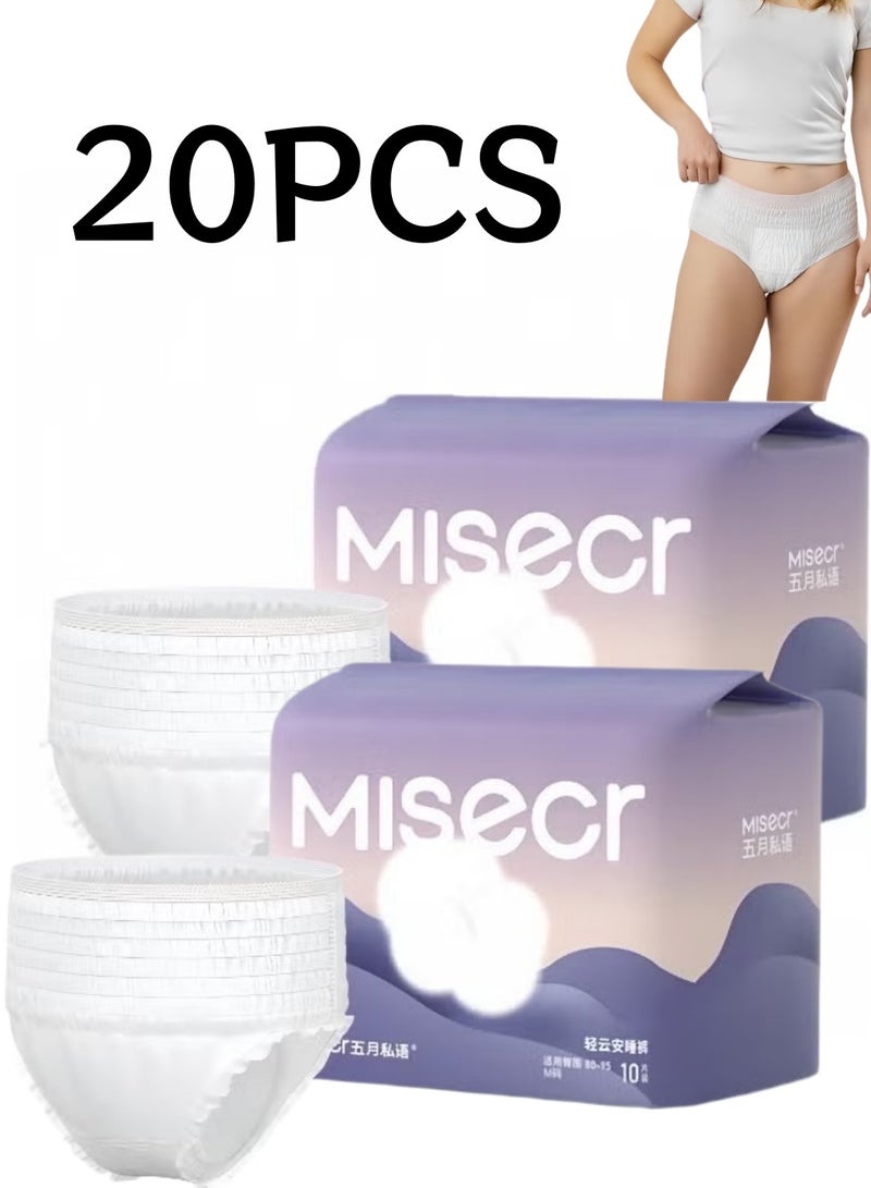 MISECR 20 Count Disposable Incontinence Underwear for Women, Pant Style Pull-Ups, Medium/Large/X-Large - Image 1