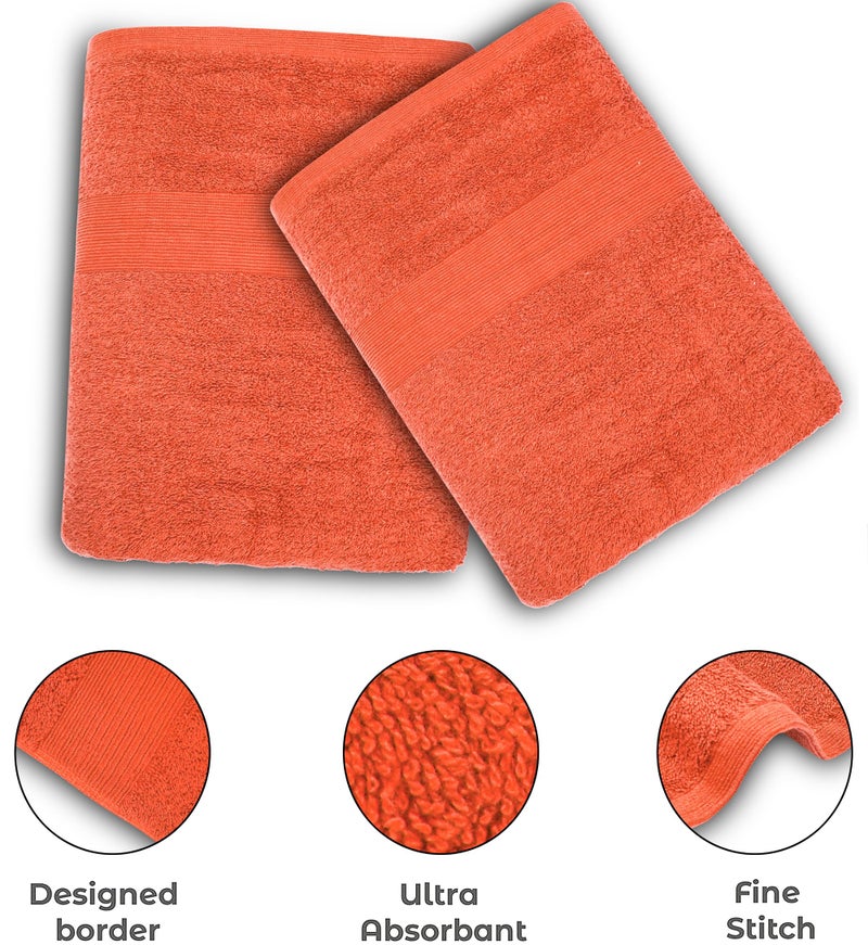 Softolle 100% Cotton Luxury Bath Towels -Towels for Bathroom - Set of 4 Bath Towel (27” x 54”)- Eco-Friendly, Super Soft, Highly Absorbent Bath Towel (Coral) - Image 2