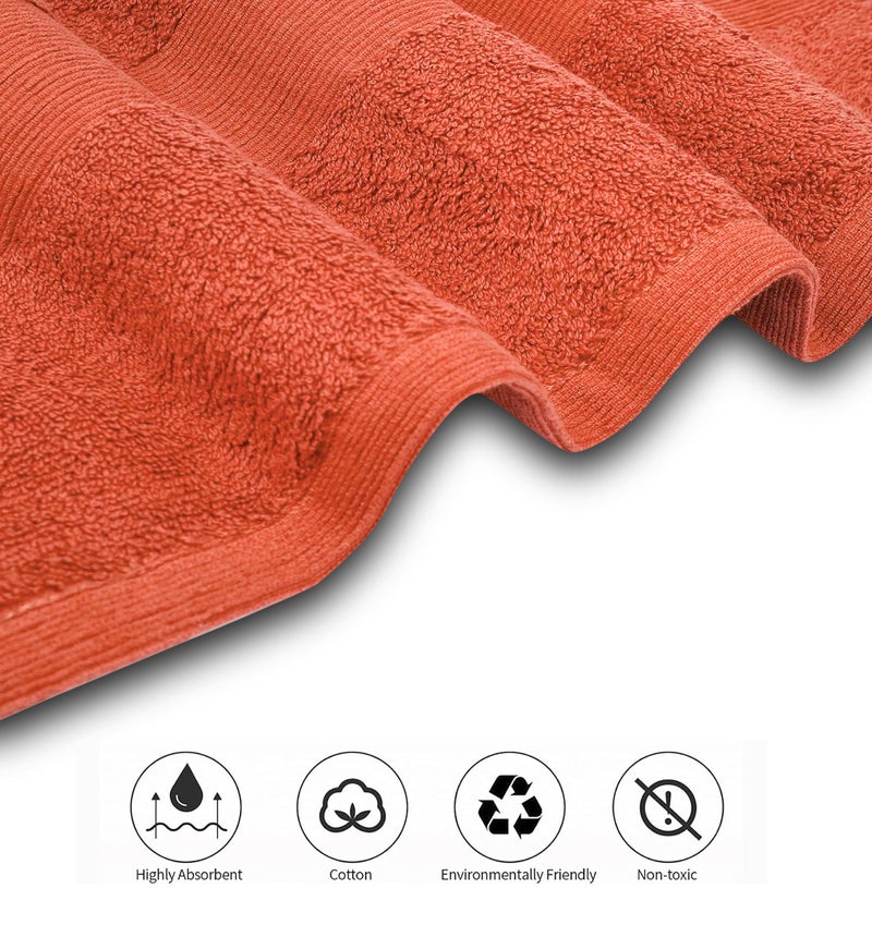 Softolle 100% Cotton Luxury Bath Towels -Towels for Bathroom - Set of 4 Bath Towel (27” x 54”)- Eco-Friendly, Super Soft, Highly Absorbent Bath Towel (Coral) - Image 3