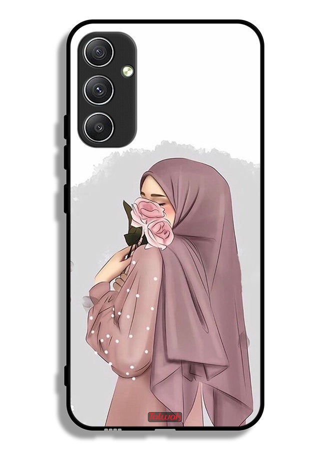 Tolwak Samsung Galaxy A34 5G Protective Case Cover Holding Roses Girl Art - Image 1