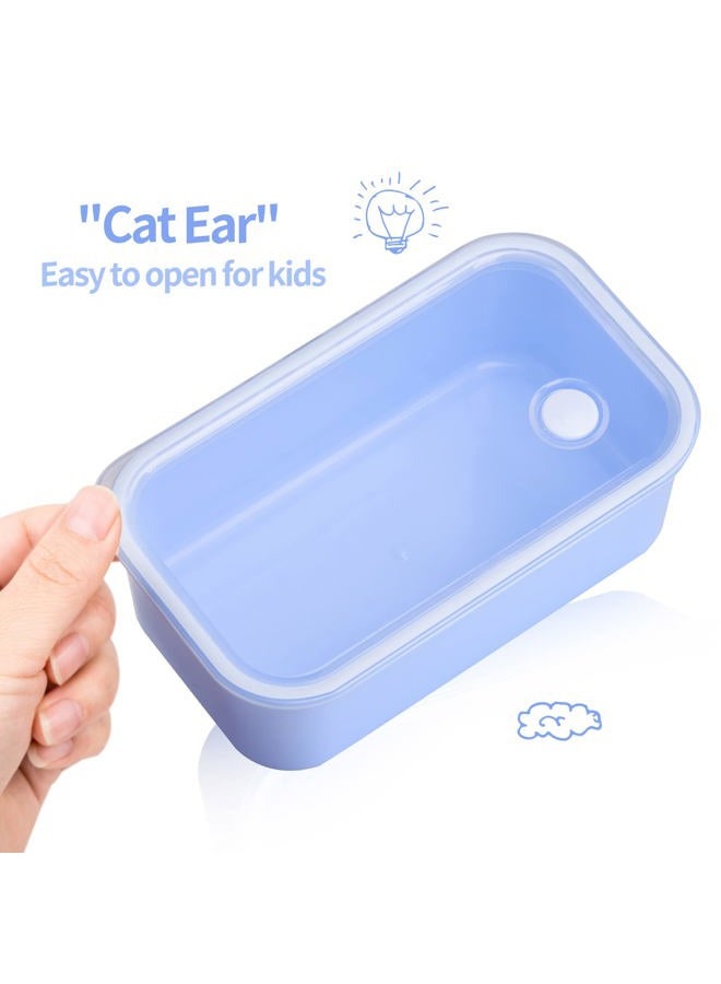 Genteen Snack Containers, Small Kids Snack Containers for School 3 Compartment Travel Snack Containers with Dividers Portion Control Lunch box for Kids with Leak-proof Lids BPA Free Blue - Image 5
