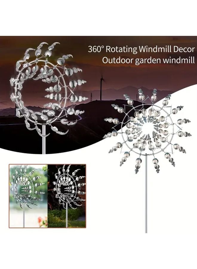 Colored Windmill Kinetic Metal Wind Turbine 360 Rotating For Outdoor Garden Yard - Image 2