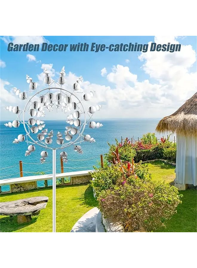 Colored Windmill Kinetic Metal Wind Turbine 360 Rotating For Outdoor Garden Yard - Image 3