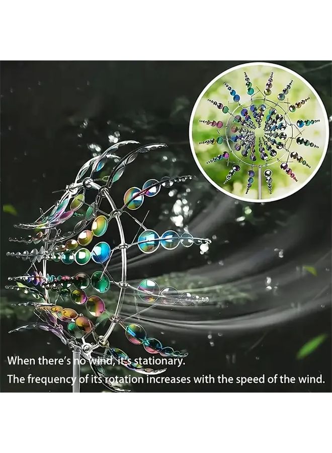 Colored Windmill Kinetic Metal Wind Turbine 360 Rotating For Outdoor Garden Yard - Image 4