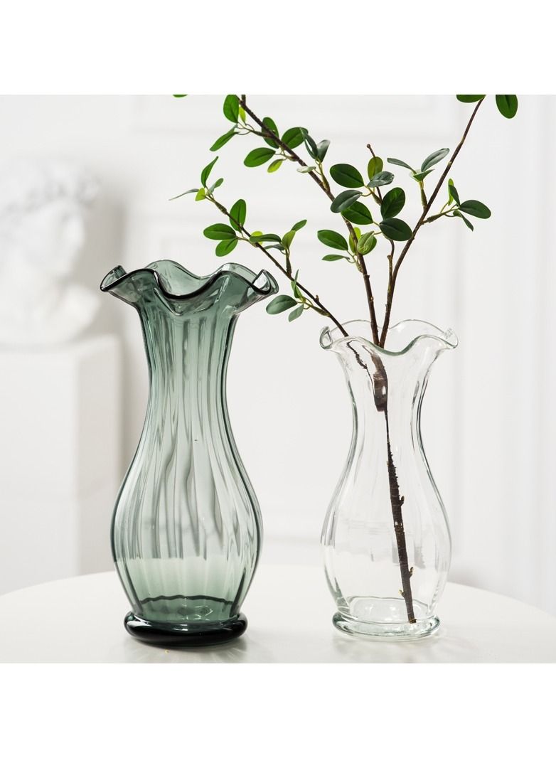 LINGWEI Crystal Flower Glass Vase Clear Bottle Centerpieces Table Decorative Glass Vase - Image 3