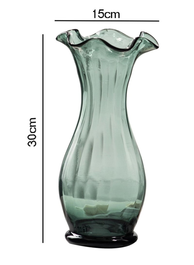 LINGWEI Crystal Flower Glass Vase Clear Bottle Centerpieces Table Decorative Glass Vase - Image 4