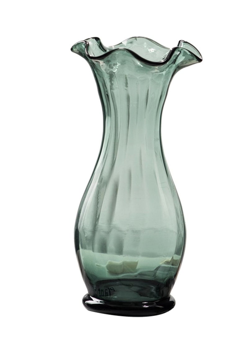 LINGWEI Crystal Flower Glass Vase Clear Bottle Centerpieces Table Decorative Glass Vase - Image 1