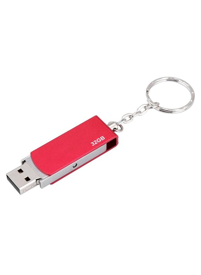Thoraya Ultra thin Waterproof Keychain High speed Metal Rotating U Disk Red 32G  - Image 2