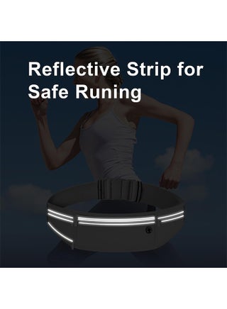 Slim Running Belt for Women Men, Runners Fanny Pack Phone Holder, Money Belt, Running Gear Accessories, with 3 Pockets (Gray) - view 2