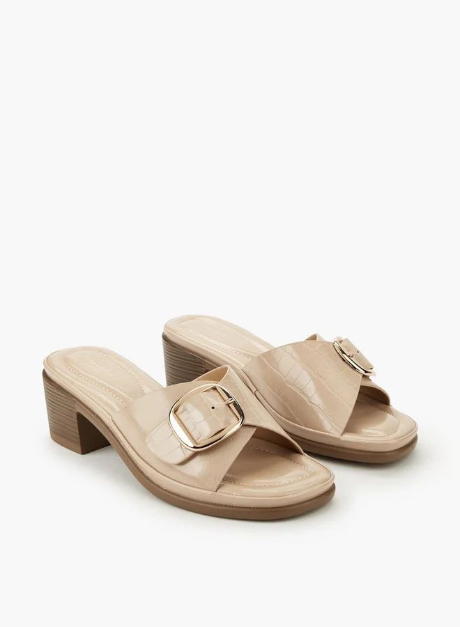 Flora Bella By Shoexpress Flora Bella Women Buckle Detail Block Heel Sandals