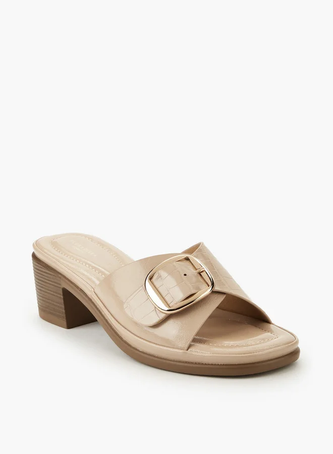 Flora Bella By Shoexpress Flora Bella Women Buckle Detail Block Heel Sandals