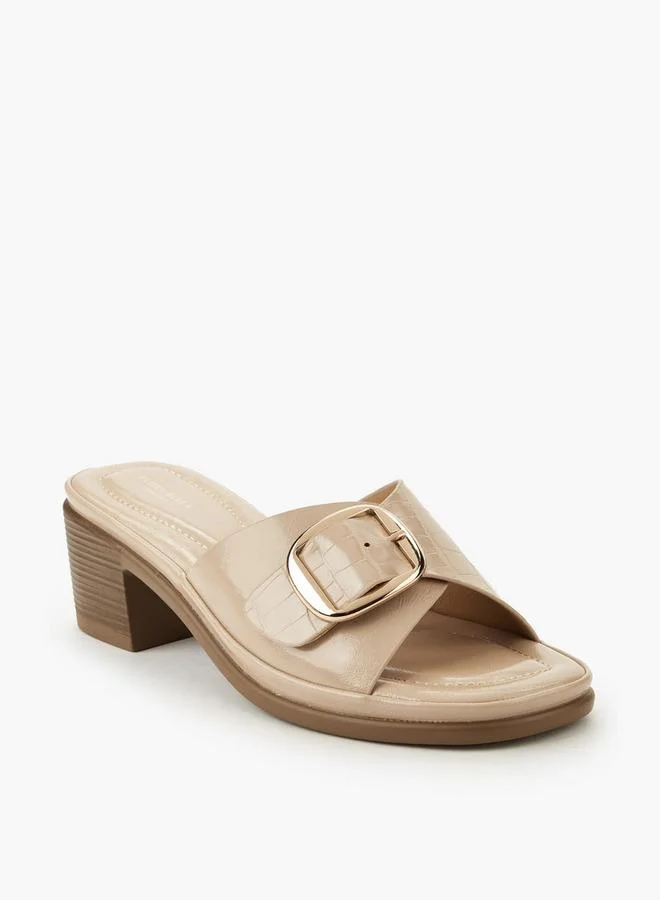 فلورا بيلا من شو إكسبرس Flora Bella Women Buckle Detail Block Heel Sandals