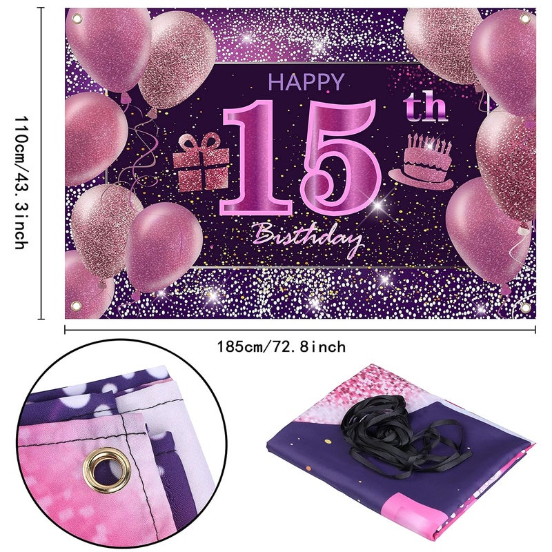 IMISI 15th Birthday Decorations Banner - Image 2