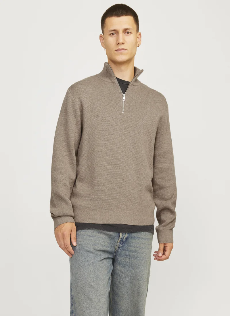 جاك اند جونز Knitted Half Zip Up Sweater