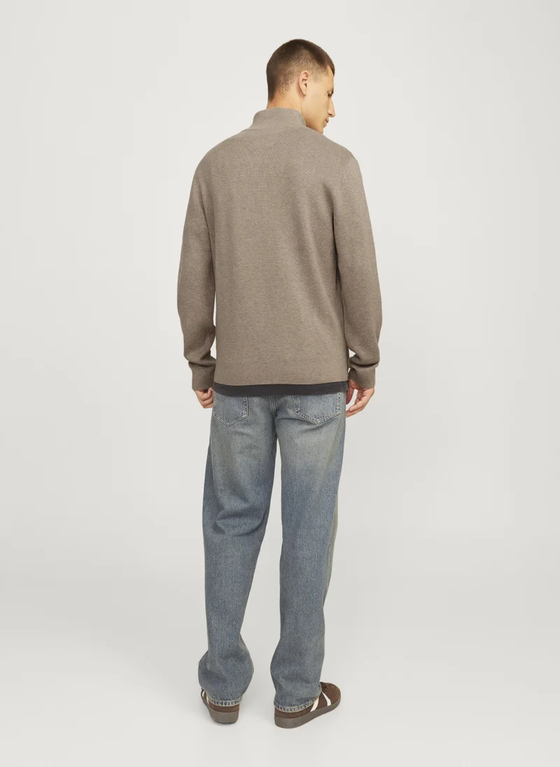 جاك اند جونز Knitted Half Zip Up Sweater