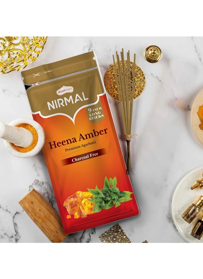 Nirmal Shubhkart Nirmal Agarwood Incense Sticks - Pack of 2 Incense, 200 Sticks Heena Amber Incense Sticks Aromatherapy, Yoga, Mindful Meditation  - Image 2