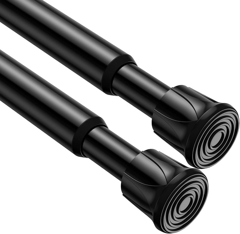 AIZESI Spring Tension Curtain Rods Short Tension Rod (Black,28" to 48"-2Pcs) - Image 1