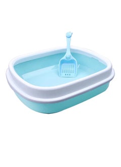 Generic Large High Sided Cat Litter Box and Blue Scoop 47x39x13cm  - Image 1