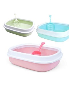 Generic Large High Sided Cat Litter Box and Blue Scoop 47x39x13cm  - Image 2