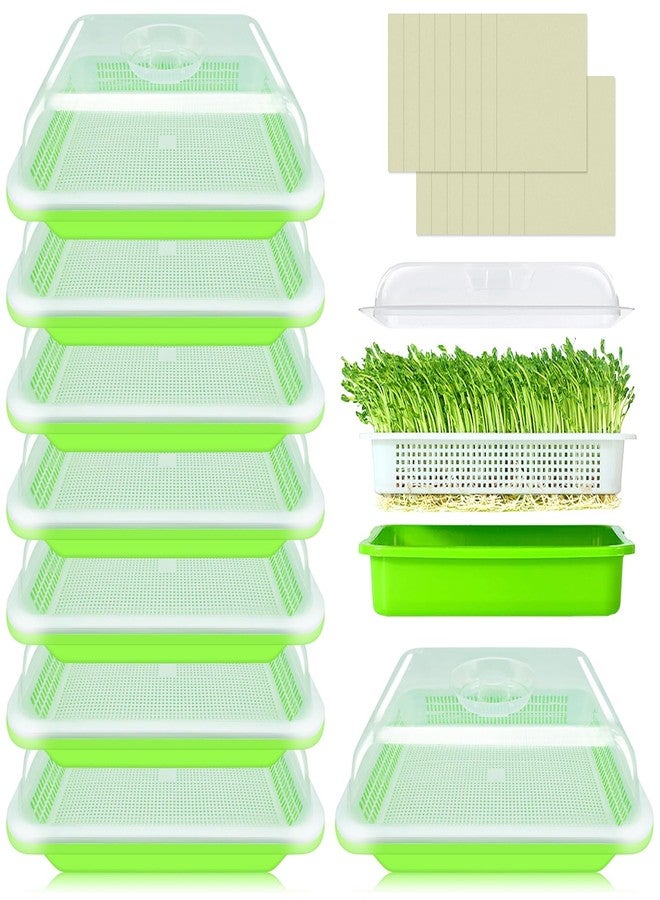 Legigo 8 Pack Seed Sprouter Trays with Lids- Soil-Free Cultivation Germination Tray, BPA Free Micro Greens Growing Trays Seed Sprouting Trays Kit with Germinating Paper for Wheatgrass, Beans and More - Image 1